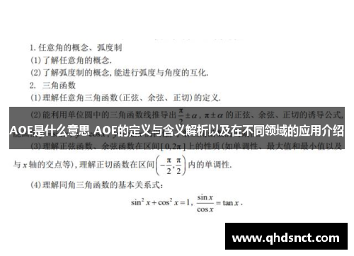 AOE是什么意思 AOE的定义与含义解析以及在不同领域的应用介绍